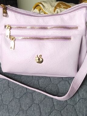 Gloria Vanderbilt Lilac Crossbody Shoulder Bag with Gold Accent